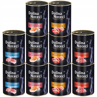 DOLINA NOTECI Premium vlhké krmivo pre mačky, mix príchutí, 10 x 400 g, bez obilnín
